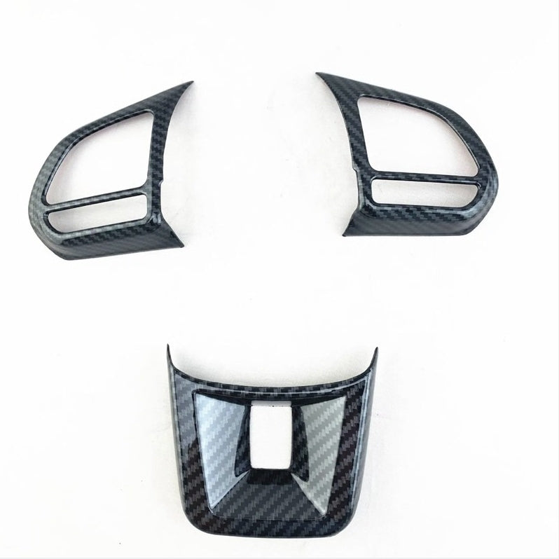 Carbon Fiber Car Steering Wheel Button Cover Sticker Interior For