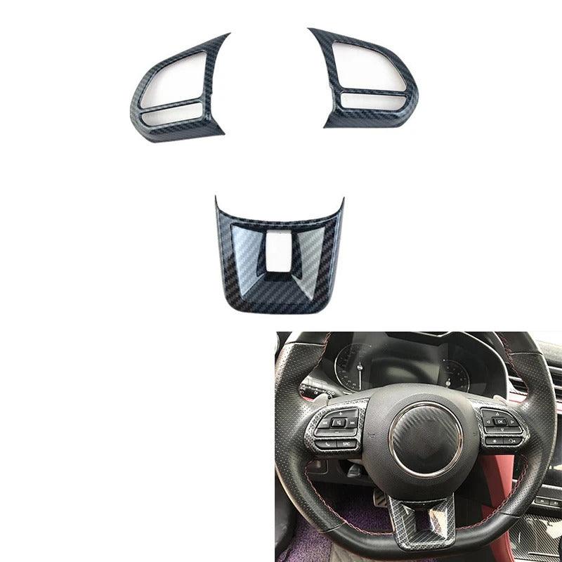 Carbon Fiber Car Steering Wheel Button Cover Sticker Interior For MG 