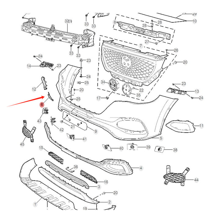 Front and Rear Bumper Tow Hook Cover for MG HS