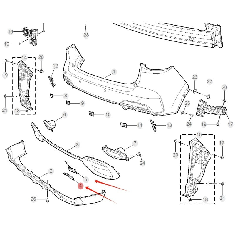 Front and Rear Bumper Tow Hook Cover for MG HS