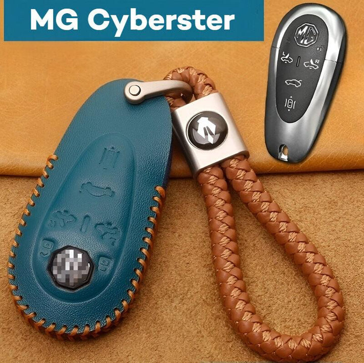 Leather Car Key Case Car Keychain for MG Cyberster