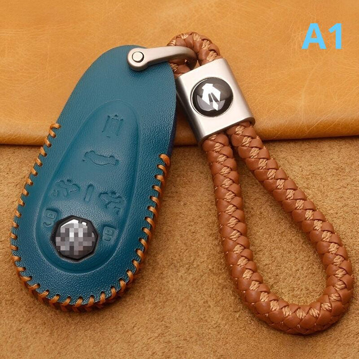 Leather Car Key Case Car Keychain for MG Cyberster