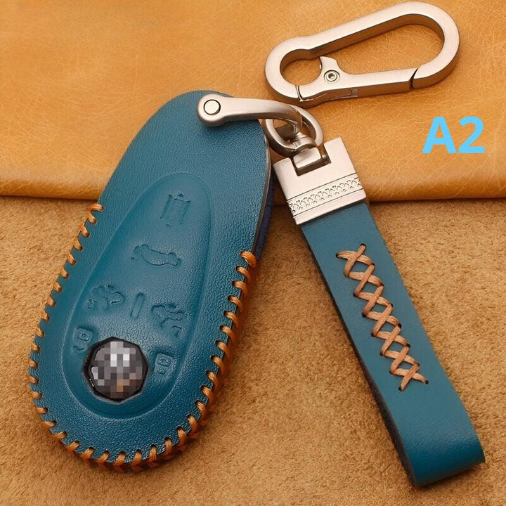 Leather Car Key Case Car Keychain for MG Cyberster