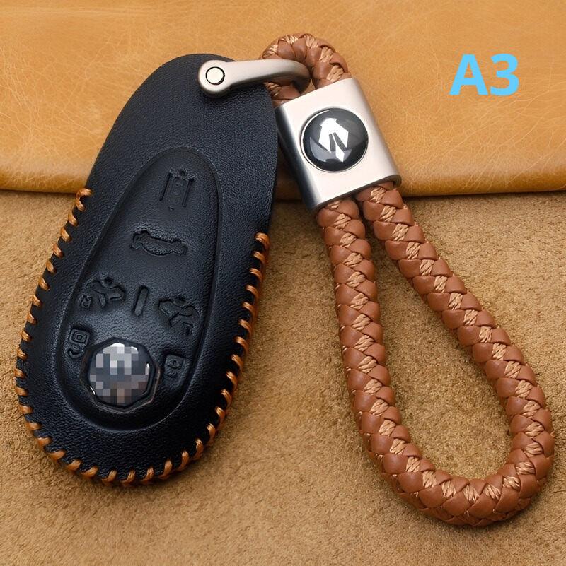 Leather Car Key Case Car Keychain for MG Cyberster