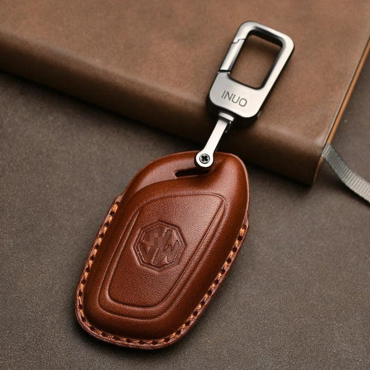 Leather Car Key Case Car Keychain For MG4 EV Xpower MF ZSEV MF HS PHEV