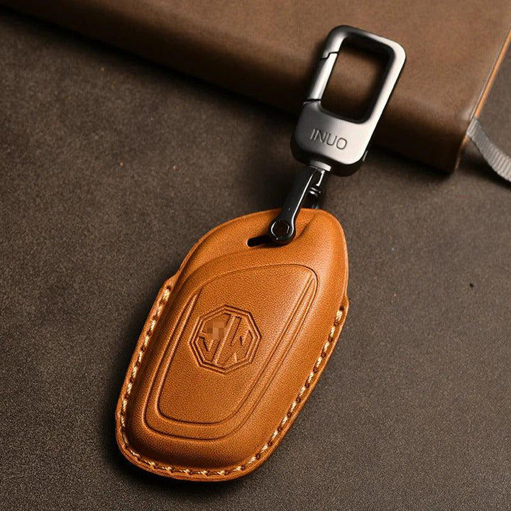 Leather Car Key Case Car Keychain For MG4 EV Xpower MF ZSEV MF HS PHEV